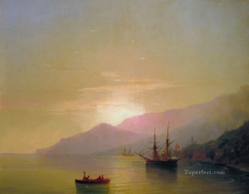 停泊中の船 1851 ロマンチックなイワン・アイヴァゾフスキー ロシア Oil Paintings